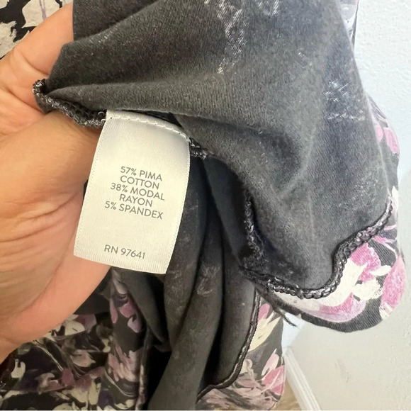 J.Jill Floral Pima Cotton Blend Dress Purple Size XL - Picture 6 of 8